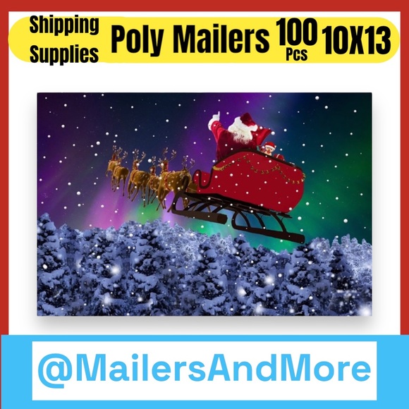 Mailers And More Other - 100 10X13 Santa Aurora Borealis Christmas Mailers Envelopes Bags PRICE IS FIRM